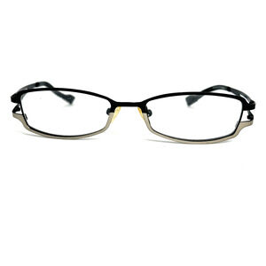 OU 52.332‎ Eyeglasses Frames Black Silver 51-17 Germany Full Rim H14923